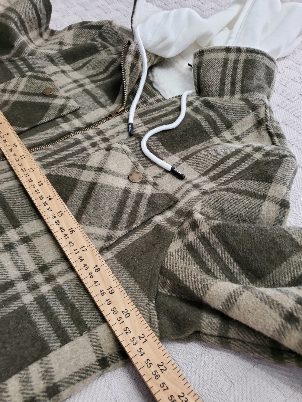 WeSC Liam Sherpa Hooded Plaid Shirt Jacket Unisex - Picture 9 of 13